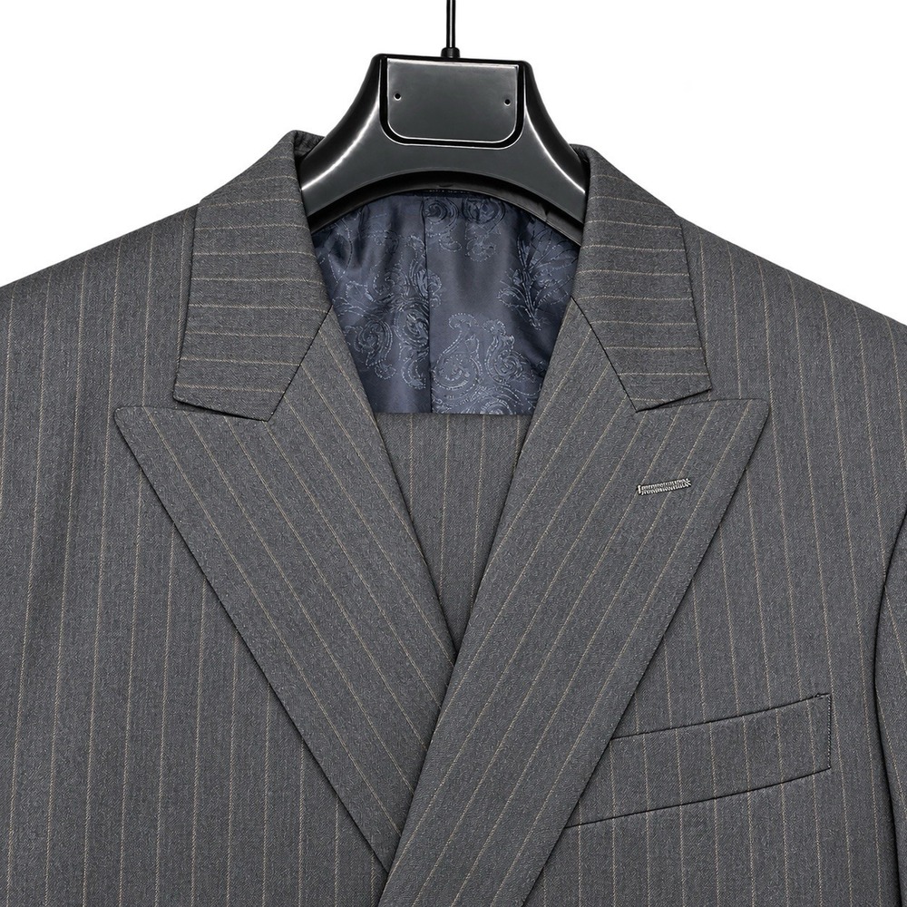 Jos A Bank Reserve Suit 2 Piece 46L (38x30) 2B2V VBC Tailored Fit Gray Stripe